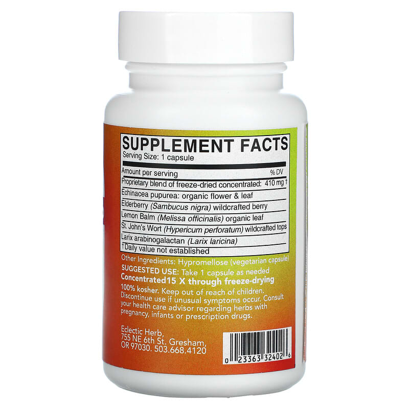 Eclectic Institute Freeze Dried Fresh Immune Support 410 mg 45 Veg Caps 2 Thành phần vi chất của Eclectic Institute Freeze Dried Fresh Immune Support 410 mg 45 Veg Caps 023363324026