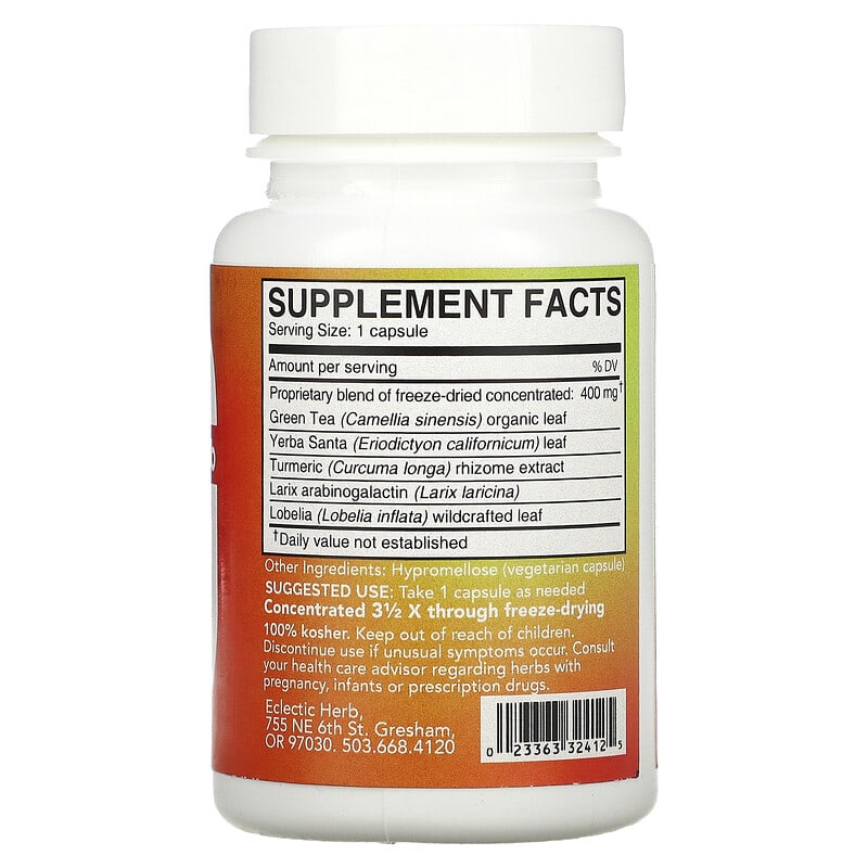 Eclectic Institute Freeze Dried Fresh Lung Support 400 mg 45 Veg Caps 2 Thành phần vi chất của Eclectic Institute Freeze Dried Fresh Lung Support 400 mg 45 Veg Caps 023363324125