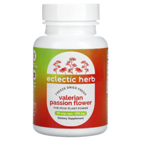 Thực phẩm chức năng Eclectic Institute Freeze Dried Fresh Valerian Passion Flower 250 mg 90 Veg Caps 023363319008