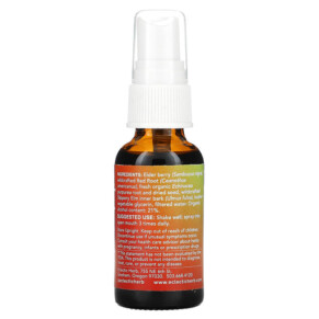Thành phần vi chất của Eclectic Institute Herbal Throat Spray Elderberry Red Root 1 fl oz (30 ml) 023363200726