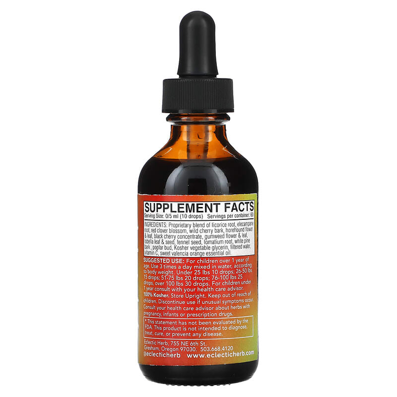 Eclectic Institute Kids Herbal Glycerite Herbal Cough Elixir 2 fl oz (60 ml) 2 Thành phần vi chất của Eclectic Institute Kids Herbal Glycerite Herbal Cough Elixir 2 fl oz (60 ml) 023363622061