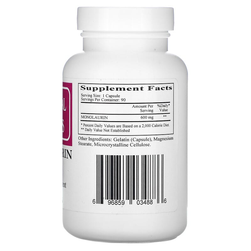 Ecological Formulas Monolaurin 600 mg 90 Capsules 2 Thành phần vi chất của Ecological Formulas Monolaurin 600 mg 90 Capsules 696859034886