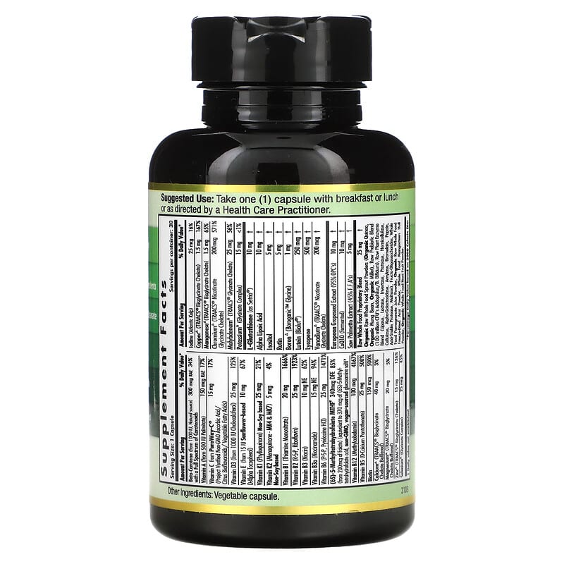 Emerald Laboratories Men's 45+ 1-Daily Multi 30 Vegetable Caps 2 Thành phần vi chất của Emerald Laboratories Men's 45+ 1-Daily Multi 30 Vegetable Caps 743650003372