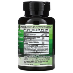Thành phần vi chất của Emerald Laboratories Prostate Health 90 Vegetable Caps 743650002207