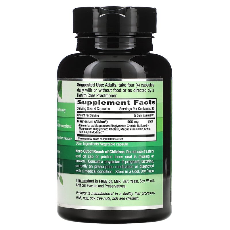 Emerald Laboratories Pure Albion Magnesium 100 mg 120 Vegetable Caps 2 Thành phần vi chất của Emerald Laboratories Pure Albion Magnesium 100 mg 120 Vegetable Caps 743650003525