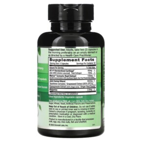 Thành phần vi chất của Emerald Laboratories UC-II Joint Formula 60 Vegetable Caps 743650002153