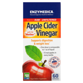 Thực phẩm chức năng Enzymedica Apple Cider Vinegar with the Mother 60 Capsules 670480100820