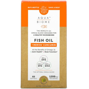 Thực phẩm chức năng Enzymedica Aqua Biome Fish Oil + Meriva Curcumin Lemon 600 mg 60 Softgels 670480100011