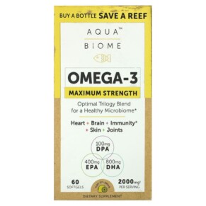 Thực phẩm chức năng Enzymedica Aqua Biome Omega-3 Maximum Strength Lemon 1.000 mg 60 Softgels 670480100127