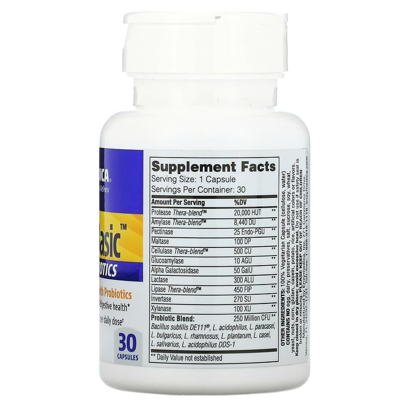 Enzymedica Digest Basic + Probiotics 30 Capsules 2 Thành phần vi chất của Enzymedica Digest Basic + Probiotics 30 Capsules 670480130506