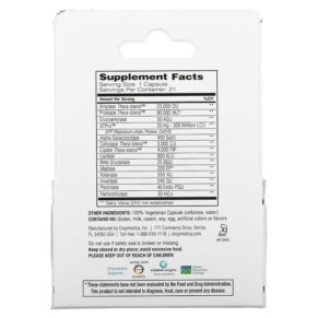 Thành phần vi chất của Enzymedica Digest Gold with ATPro 21 Capsules 670480241509