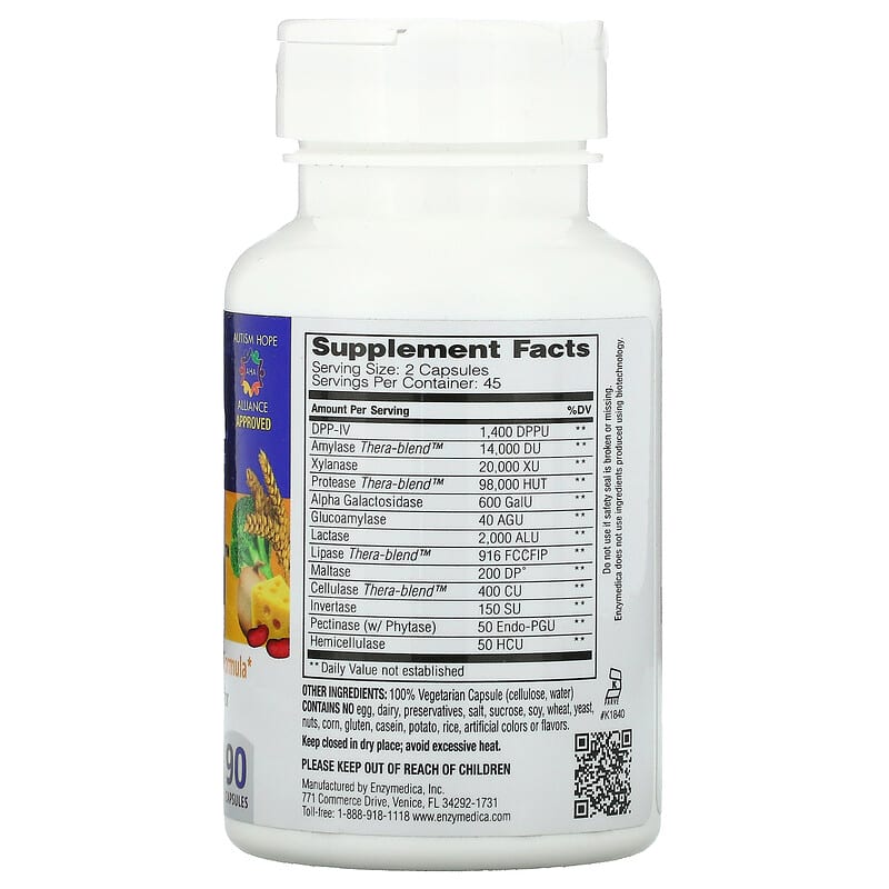 Enzymedica Digest Spectrum Complete Food Intolerance Formula 90 Capsules 2 Thành phần vi chất của Enzymedica Digest Spectrum Complete Food Intolerance Formula 90 Capsules 670480291719