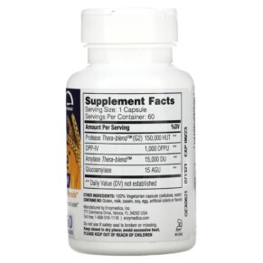 Thành phần vi chất của Enzymedica GlutenEase Extra Strength 60 Capsules 670480120118