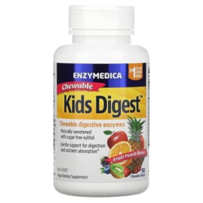 Thực phẩm chức năng Enzymedica Kids Digest Chewable Digestive Enzymes Fruit Punch 90 Chewable Tablets 670480110119