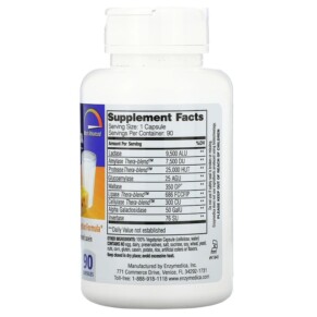 Thành phần vi chất của Enzymedica Lacto Most Advanced Dairy Digestion Formula 90 Capsules 670480241219