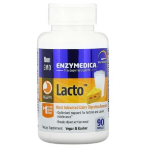 Thực phẩm chức năng Enzymedica Lacto Most Advanced Dairy Digestion Formula 90 Capsules 670480241219