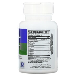 Thành phần vi chất của Enzymedica Pro Bio Guaranteed Potency Probiotic 30 Capsules 670480251102