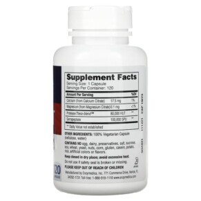 Thành phần vi chất của Enzymedica SerraGold High Potency Serrapeptase 120 Capsules 670480263013