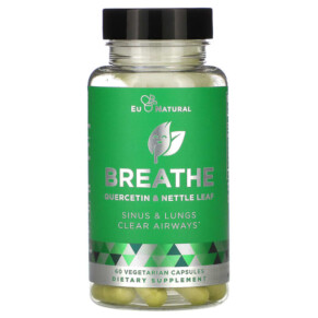 Thực phẩm chức năng Eu Natural BREATHE Sinus & Lungs Respiratory Health 60 Vegetarian Capsules 855244008141