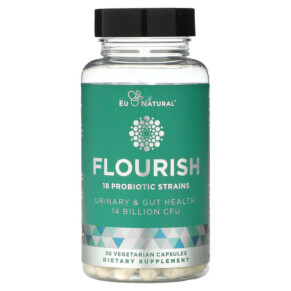 Thực phẩm chức năng Eu Natural FLOURISH Probiotics Urinary & Gut Health 14 Billion CFU 30 Vegetarian Capsules 855244008202
