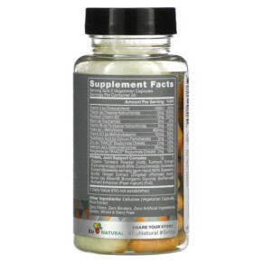 Thành phần vi chất của Eu Natural PRIMAL Turmeric & Boswellia 60 Vegetarian Capsules 855244008080