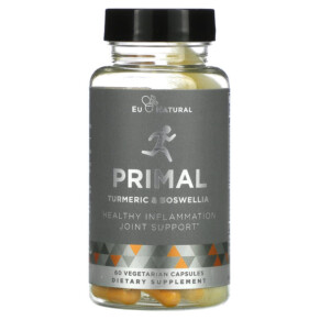 Thực phẩm chức năng Eu Natural PRIMAL Turmeric & Boswellia 60 Vegetarian Capsules 855244008080