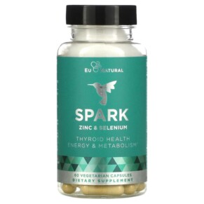 Thực phẩm chức năng Eu Natural Spark Zinc & Selenium 60 Vegetarian Capsules 855244008189