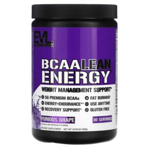 Thực phẩm chức năng EVLution Nutrition BCAA LEAN ENERGY Furious Grape 10.9 oz (309 g) 818901020900
