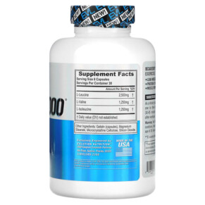 Thành phần vi chất của EVLution Nutrition BCAA5000 240 Capsules 852687909141