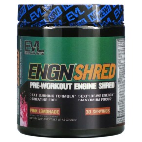 Thực phẩm chức năng EVLution Nutrition ENGN Shred Pre-Workout Shred Engine Pink Lemonade 7.5 oz (213 g) 818901020382