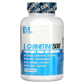 Thực phẩm chức năng EVLution Nutrition L-CARNITINE500 Stimulant Free Fat Burning 120 Capsules 818901020184