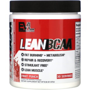 Thực phẩm chức năng EVLution Nutrition LEANBCAA Fruit Punch 8.36 oz (237 g) 682055551128