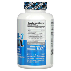 Thành phần vi chất của EVLution Nutrition Omega-3 Fish Oil 120 Softgels 818901020269