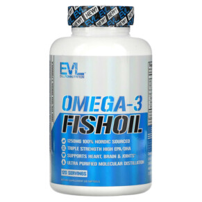 Thực phẩm chức năng EVLution Nutrition Omega-3 Fish Oil 120 Softgels 818901020269
