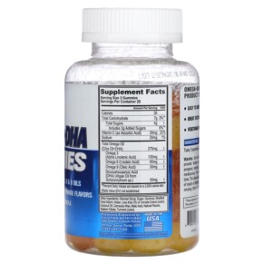 Thành phần vi chất của EVLution Nutrition Omega+ DHA Gummies 60 Vegetarian Gummies 818901027336