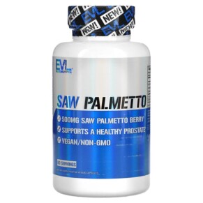 Thực phẩm chức năng EVLution Nutrition Saw Palmetto 500 mg 60 Veggie Capsules 818901027015