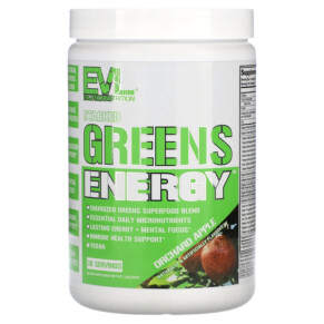 Thực phẩm chức năng EVLution Nutrition Stacked Greens Energy Orchard Apple 7.3 oz (207 g) 818901027350