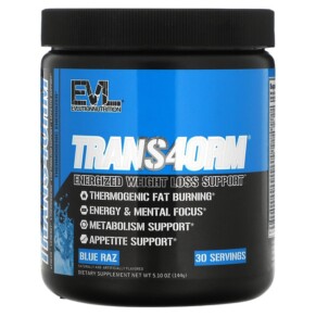 Thực phẩm chức năng EVLution Nutrition Trans4orm Blue Raz 5.10 oz (144 g) 682055552217