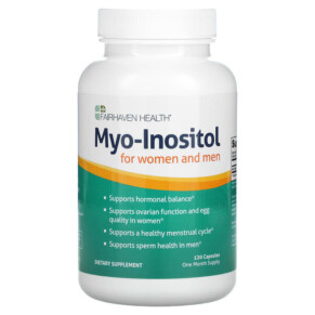 Thực phẩm chức năng Fairhaven Health Myo-Inositol For Women and Men 120 Capsules 895749000752