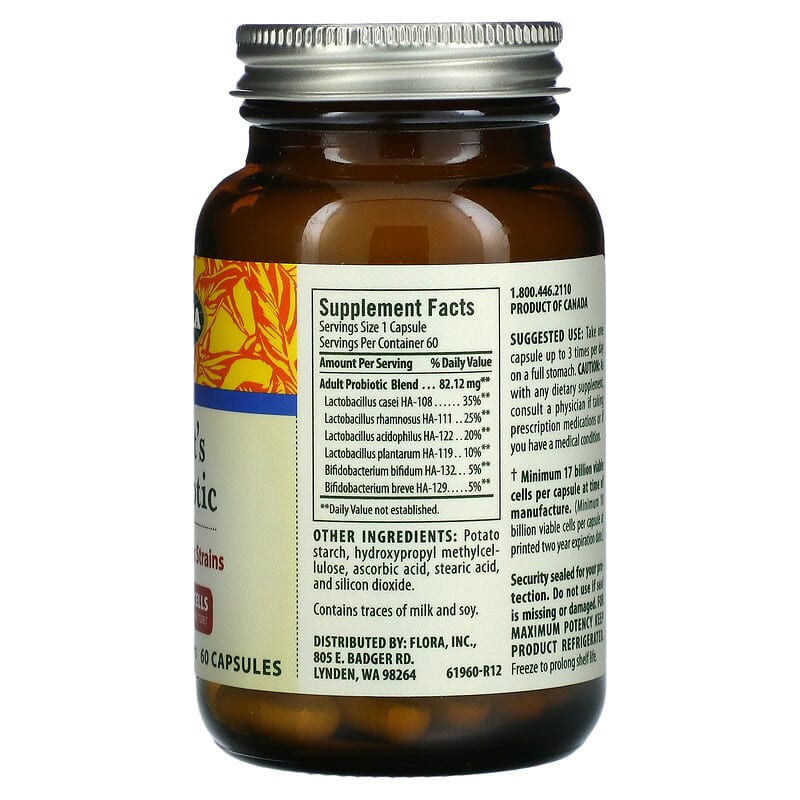 Flora Adult's Probiotic 17 Billion Cells 60 Capsules 2 Thành phần vi chất của Flora Adult's Probiotic 17 Billion Cells 60 Capsules 061998619605