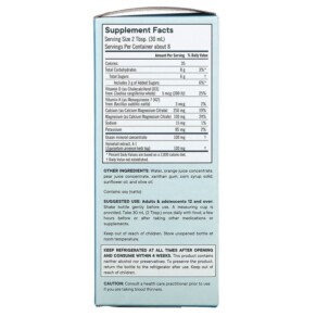 Thành phần vi chất của Flora Bone Health+ with Calcium Magnesium and Vitamins D & K Liquid 8 fl oz (236 ml) 061998647509