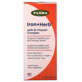 Thực phẩm chức năng Flora Iron+ Herb With B-Vitamin Complex 7.7 fl oz (228 ml) 061998647417
