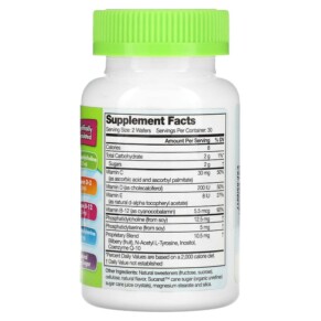 Thành phần vi chất của Focus Factor Healthy Brain Function For Kids Berry Blast 60 Chewable Wafers 726000105032