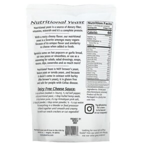 Thành phần vi chất của Foods Alive Superfood Non-Fortified Nutritional Yeast 6 oz (170 g) 891551000478