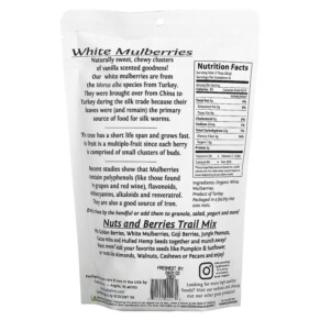 Thành phần vi chất của Foods Alive Superfood White Mulberry 8 oz (227 g) 891551000270