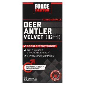 Thực phẩm chức năng Force Factor Deer Antler Velvet (IGF-1) 60 Capsules 818594016839