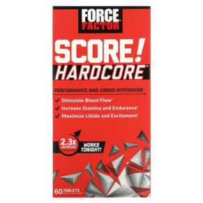 Thực phẩm chức năng Force Factor Force Factor SCORE! Hardcore Performance and Libido Intensifier 60 Tablets 60 Tablets 818594017393