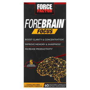 Thực phẩm chức năng Force Factor Forebrain Focus 60 Vegetable Capsules 818594018628