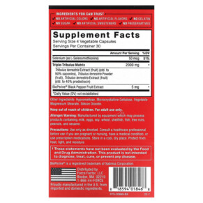 Thành phần vi chất của Force Factor Fundamentals Tribulus Terrestris Max 500 mg 120 Vegetable Capsules 818594018468