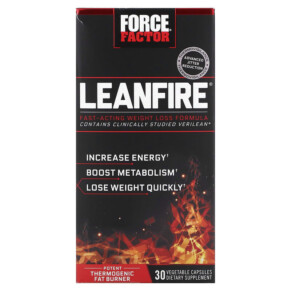 Thực phẩm chức năng Force Factor LeanFire Fast-Acting Weight Loss Formula 30 Vegetable Capsules 818594016976